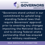 Governors Urge Support of Wilson Amendment Protecting National Guard Authority